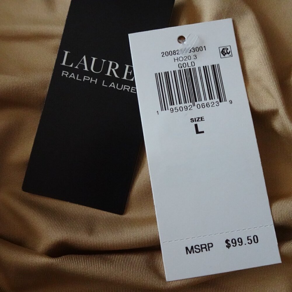 Ralph Lauren Gold Sparkle Skirt Women's Size L Gold Shimmer Holiday Wedding - Picture 10 of 12